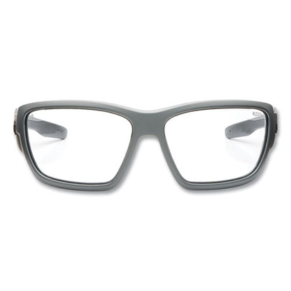 Skullerz Baldr Safety Glasses, Matte Gray Nylon Impact Frame, Clear Polycarbonate Lens