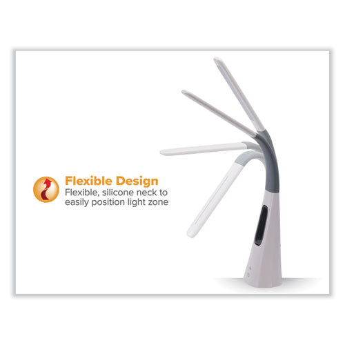 Led Desk Lamp With Bladeless Fan, 15.75" High, Gray/white