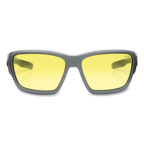 Skullerz Baldr Safety Glasses, Matte Gray Nylon Impact Frame, Yellow Polycarbonate Lens