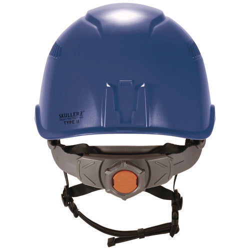 Skullerz 8977 Class C Safety Helmet With Adjustable Venting, 6-point Ratchet Suspension, Blue