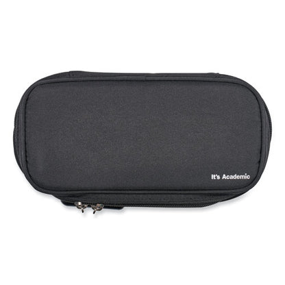 It's Academic Locking Pencil Case, 2 Compartments, 4.75" X 2.5" X 2.5", Black, 2/pack