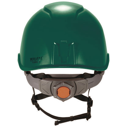 Skullerz 8976led Class E Safety Helmet With Led Light, 6-point Ratchet Suspension, Green