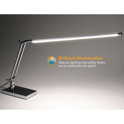 Modern Led Clamp Desk Lamp, 15.7" High, Silver