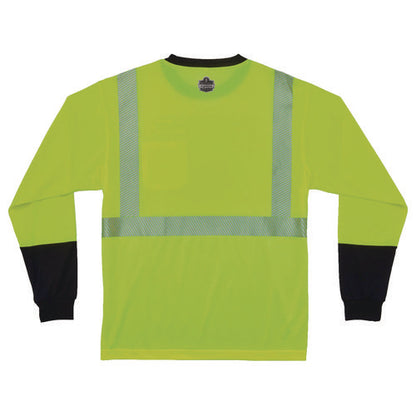 Glowear 8281bk Class 2 Long Sleeve Shirt With Black Bottom, 4x-large Long, Lime