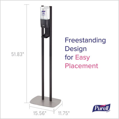 Es10 Dispenser Floor Stand With Automatic Hand Sanitizer Dispenser, 15.56 X 11.75 X 51.82, Graphite