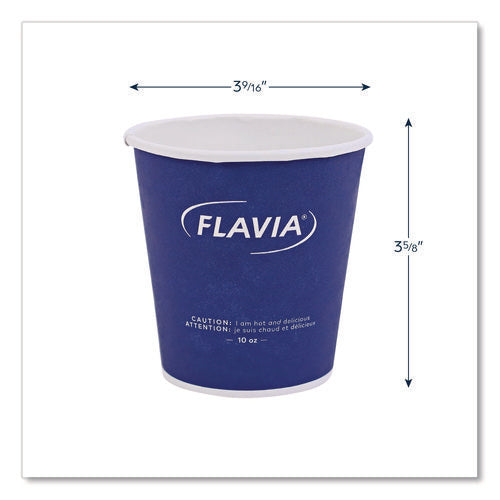 Hot Beverage Paper Cup 10 Oz, Flavia Design, Blue, 100/sleeve, 10 Sleeves/carton