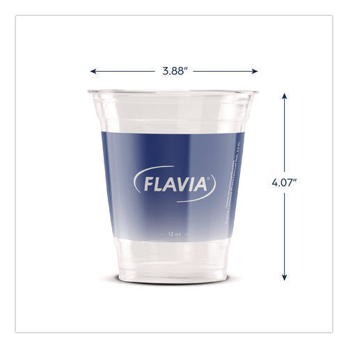 Cold Cups 12 Oz, Blue Band Flavia Logo, Clear/blue, 900/carton