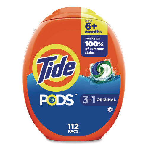 Pods Laundry Detergent, Pods, Tide Original, 112 Pods/tub