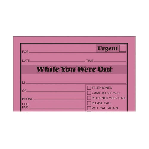 While You Were Out Memo Pad, One-part (no Copies), 4.25 X 5.5, 50 Forms/pad, 6 Pads/pack