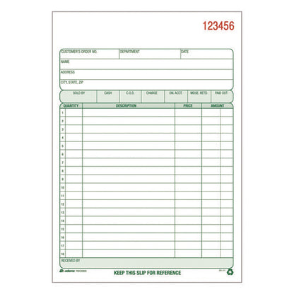 Multipart General-purpose Sales Pad, Two-part Carbonless, 5.56 X 7.94, 50 Forms Total