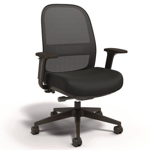 Kempton Ergonomic Fabric Mesh Swivel Task Chair, Supports Up To 275 Lb, 18.31 To 22.17 Seat Height, Black Seat/back/base