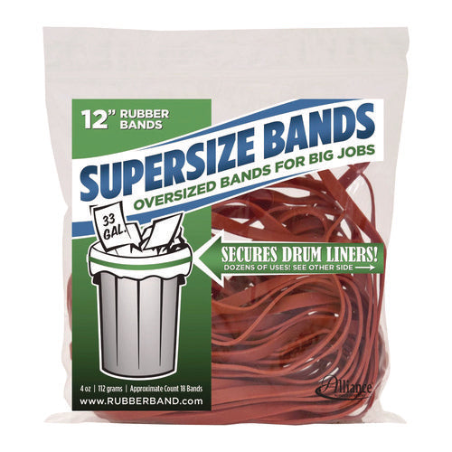 Supersize Bands, 0.25" X 12", Red, 18/pack