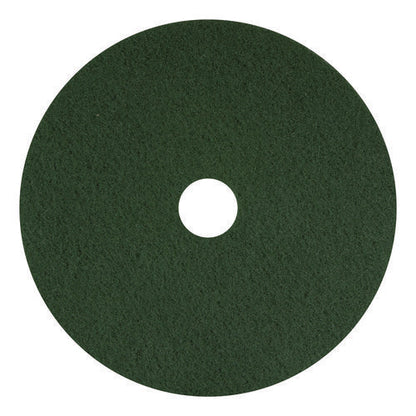 Scrubbing Pads, 16" Diameter, Green, 5/carton