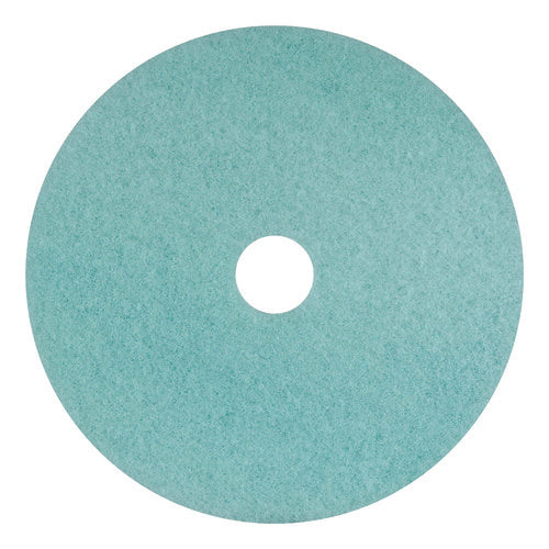 Luster Lite Burnishing Pads, 20" Diameter, Sky Blue, 5/carton