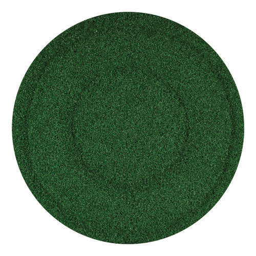 Turfscrub Brush Floor Pad, 20" Diameter, Green, 4/carton