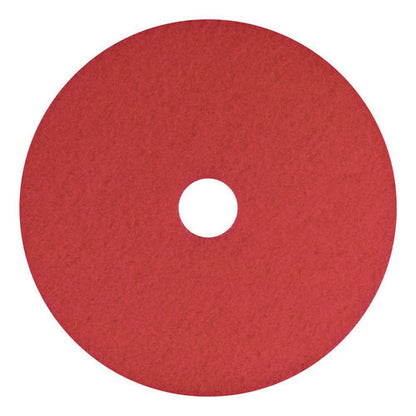 Buffing Pads, 12" Diameter, Red, 5/carton