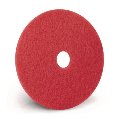 Buffing Pads, 12" Diameter, Red, 5/carton