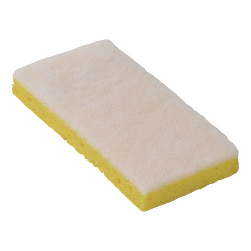 Resort Cut Scrub Sponge, Light Duty, 6.25 X 3.18, White/yellow, 40/carton