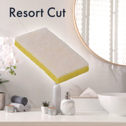 Resort Cut Scrub Sponge, Light Duty, 6.25 X 3.18, White/yellow, 40/carton