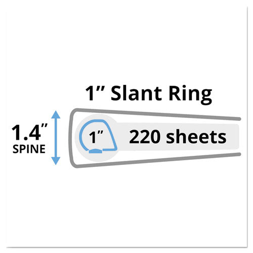 Heavy-duty Non Stick View Binder With Durahinge And Slant Rings, 3 Rings, 1" Capacity, 11 X 8.5, White, (5304)