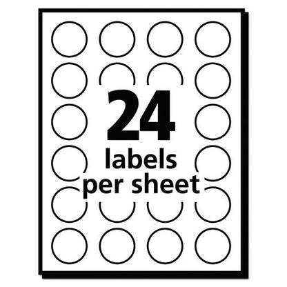 Removable Multi-use Labels, Inkjet/laser Printers, 0.75" Dia, White, 24/sheet, 42 Sheets/pack, (5408)