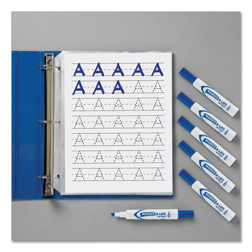 Marks A Lot Desk-style Dry Erase Marker, Broad Chisel Tip, Blue