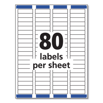 Easy Peel White Address Labels W/ Sure Feed Technology, Laser Printers, 0.5 X 1.75, White, 80/sheet, 25 Sheets/pack