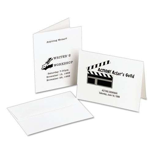 Note Cards With Matching Envelopes, Laser, 80 Lb, 4.25 X 5.5, Uncoated White, 60 Cards, 2 Cards/sheet, 30 Sheets/pack