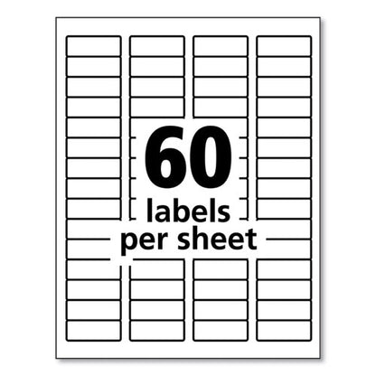 Durable Permanent Id Labels With Trueblock Technology, Laser Printers, 0.66 X 1.75, White, 60/sheet, 50 Sheets/pack