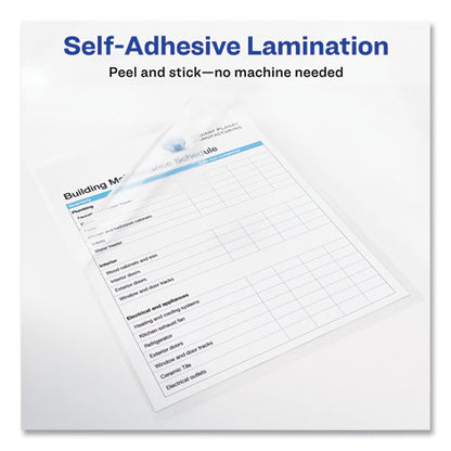 Clear Self-adhesive Laminating Sheets, 3 Mil, 9" X 12", Matte Clear, 10/pack