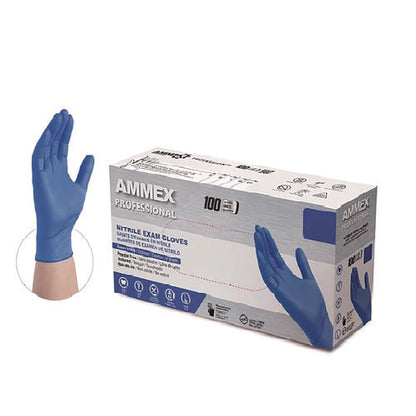 Nitrile Exam Gloves, Powder-free, Medium, Blue, 100/box