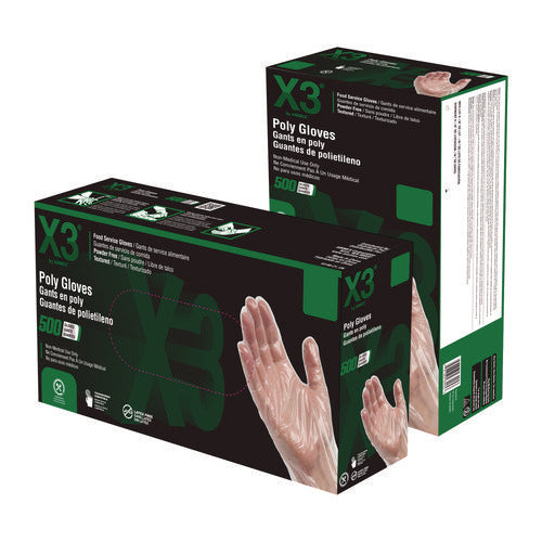 Poly Food Safe Industrial Gloves, Large, Clear, 500/box