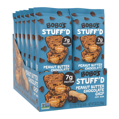 Stuff'd Peanut Butter And Chocolate Chip Oat Bar, 2.5 Oz Bar, 12/box