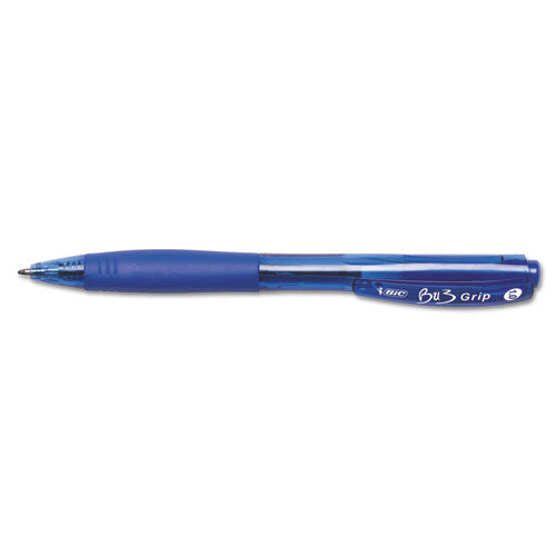 Bu3 Ballpoint Pen, Retractable, Bold 1 Mm, Blue Ink, Translucent Blue/blue Barrel, Dozen