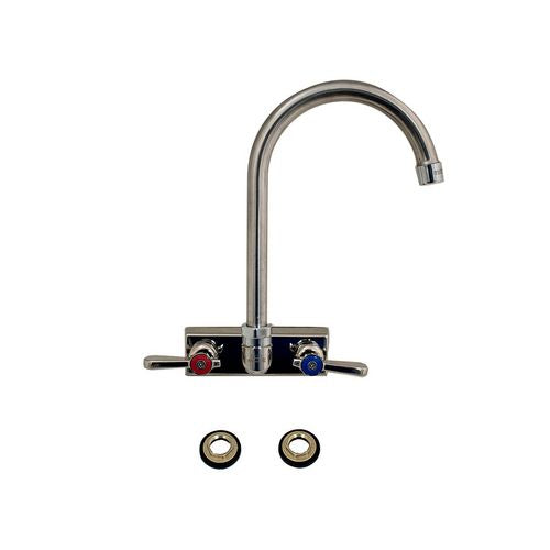 Evolution Splash Mount Stainless Steel Faucet, 12.38" Height/8" Reach, Stainless Steel