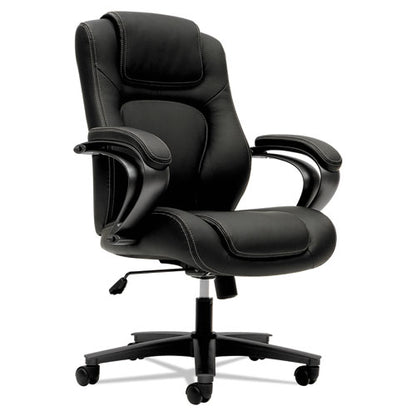 Hvl402 Series Executive High-back Chair, Supports Up To 250 Lb, 17" To 21" Seat Height, Black Seat/back, Iron Gray Base