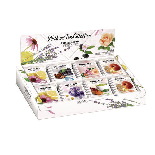 Benefits Wellness Tea Bags, Assorted Flavors, 64/box