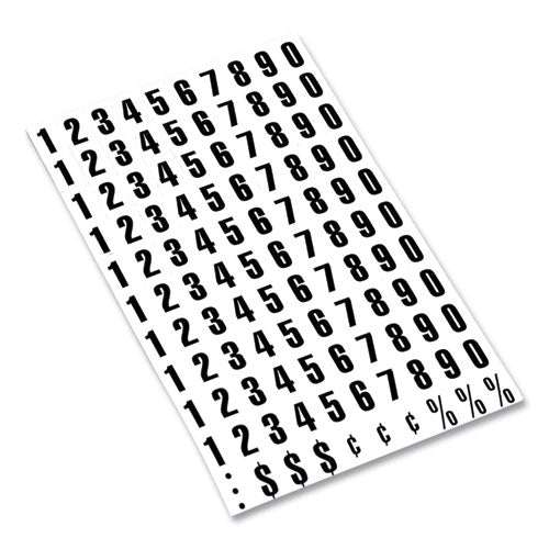 Interchangeable Magnetic Board Accessories, Numbers, Black, 0.75"h