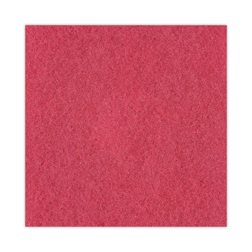 Buffing Floor Pads, 18" Diameter, Red, 5/carton