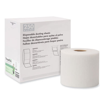Trapeze Disposable Dusting Sheets, 8" X 125 Ft, White, 250 Sheets/roll,