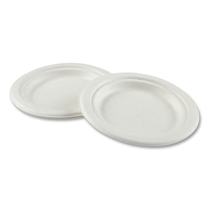 Bagasse Pfas-free Dinnerware, Plate, 6" Dia, White, 1,000/carton