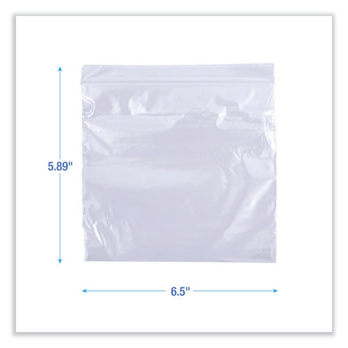 Reclosable Food Storage Bags, Sandwich, 1.15 Mil, 6.5" X 5.89", Clear, 500/box