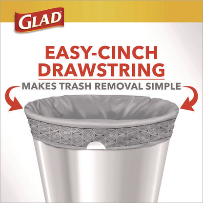 Medium Drawstring Trash Bags With Clorox, 8 Gal, Lemon Fresh Bleach Scent, 0.74 Mil, 23" X 21.63", Gray, 26/box