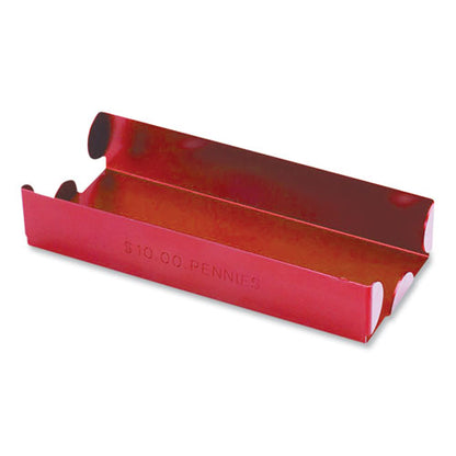 Metal Coin Tray, Pennies, Stackable, 3.5 X 10 X 1.75, Red