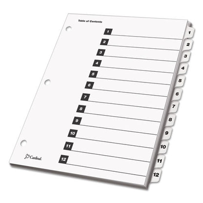 Onestep Printable Table Of Contents And Dividers, 12-tab, 1 To 12, 11 X 8.5, White, White Tabs, 1 Set