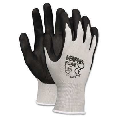 Economy Foam Nitrile Gloves, Large, Gray/black, 12 Pairs