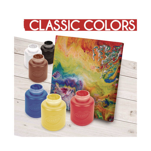 Acrylic Paint Set, Six Assorted Classic Colors, 2 Oz Bottles, 6/box