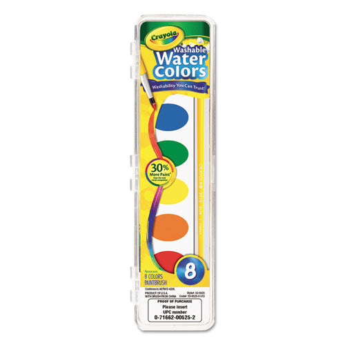 Washable Watercolor Paint, 8 Assorted Colors, Palette Tray