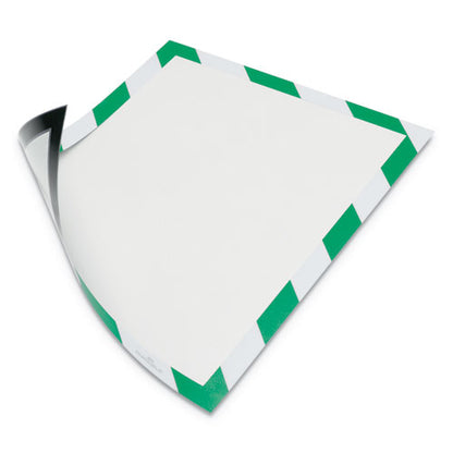 Duraframe Security Magnetic Sign Holder, 8.5 X 11, Green/white Frame, 2/pack