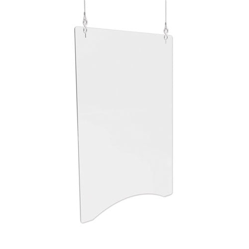Hanging Barrier, 23.75" X 35.75", Acrylic, Clear, 2/carton